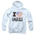 thumbnail image 1 of - I Heart America - Youth Hooded Sweatshirt - Small, 1 of 2