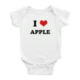 thumbnail image 1 of I Heart Apple Love Food Funny Baby Rompers Bodysuit (White, 18-24 Months), 1 of 5