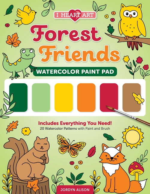 I Heart Art I Heart Art Forest Friends Watercolor Paint Pad: Includes Everything You Need! 20 Watercolor Patterns with Paint and Bru, Book 2, (Paperback)