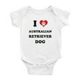 thumbnail image 1 of I Heart Australian Retriever Dog Funny Baby Bodysuits (White, 3-6 Months), 1 of 5