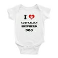 thumbnail image 1 of I Heart Australian Shepherd Dog Funny Cute Baby Rompers Bodysuit (White, 18-24 Months), 1 of 5