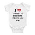 thumbnail image 1 of I Heart Australian Shepherd Pit Bull Mix Dog Funny Cute Baby Jumpsuits Newborn Clothes (White, 12-18 Months), 1 of 5