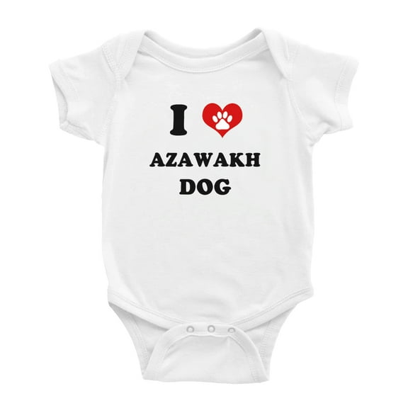 I Heart Azawakh Dog Funny Cute Baby Rompers Newborn Outfits (White, 0-3 Months)