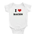thumbnail image 1 of I Heart Bacon Love Food Funny Baby Jumpsuits Newborn Clothes (White, 6-12 Months), 1 of 5