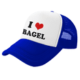 thumbnail image 1 of I Heart Bagel Love Food Funny Trucker Hat Baseball Cap Unisex Blue, 1 of 5