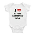 thumbnail image 1 of I Heart Basset Retriever Dog Funny Cute Baby One-pieces (White, 3-6 Months), 1 of 5