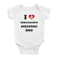 thumbnail image 1 of I Heart Bergamasco Sheepdog Dog Funny Baby Rompers Baby Clothes (White, 3-6 Months), 1 of 5