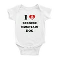 thumbnail image 1 of I Heart Bernese Mountain Dog Funny Cute Baby Jumpsuits Newborn Clothes (White, 3-6 Months), 1 of 5