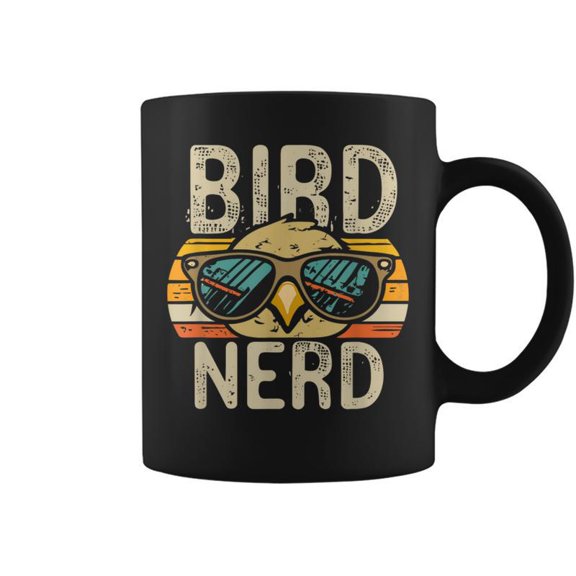 I Heart Birds Bird Nerd Retro Sunset Cute Coffee Mugs
