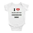thumbnail image 1 of I Heart Black and Tan Coonhound Dog Funny Baby Bodysuits (White, 18-24 Months), 1 of 5