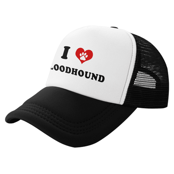 I Heart Bloodhound Dog Love Pets Funny Trucker Hat Baseball Cap Unisex