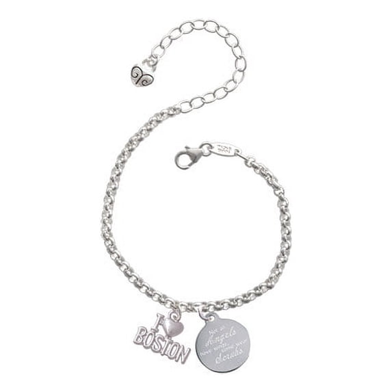 I 'Heart' Boston Not All Angels Have Wings Some Wear Scrubs Engraved Bracelet