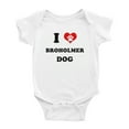 thumbnail image 1 of I Heart Broholmer Dog Funny Cute Baby Bodysuit Jumpsuits (White, 12-18 Months), 1 of 5