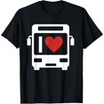 thumbnail image 1 of I Heart Bus Buses Transportation City Local Bus Rider Fan T-Shirt, 1 of 4