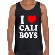 I Heart Cali Boys USA State Tank Top for Men - S M L XL 2XL California Graphic Tee - Best Patriotic Cali Outfit Tee Top Gift