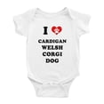 thumbnail image 1 of I Heart Cardigan Welsh Corgi Dog Funny Baby Rompers Bodysuit (White, 6-12 Months), 1 of 5