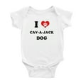 thumbnail image 1 of I Heart Cav-a-Jack Dog Funny Baby Rompers Baby Clothes (White, 18-24 Months), 1 of 5