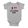 thumbnail image 1 of I Heart Cavapoo Dog Funny Baby Jumpsuits Newborn Clothes (Gray, 3-6 Months), 1 of 5