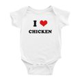 thumbnail image 1 of I Heart Chicken Love Food Funny Cute Baby Bodysuit Romper (White, 12-18 Months), 1 of 5