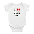 thumbnail image 1 of I Heart Chug Dog Funny Baby Rompers Baby Clothes (White, 12-18 Months), 1 of 5