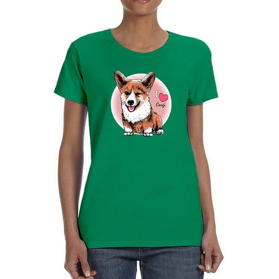 I Heart Corgi Wink T-Shirt Women -Image by Shutterstock, Female 3X-Large