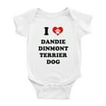 thumbnail image 1 of I Heart Dandie Dinmont Terrier Dog Funny Cute Baby Rompers Newborn Outfits (White, 18-24 Months), 1 of 5