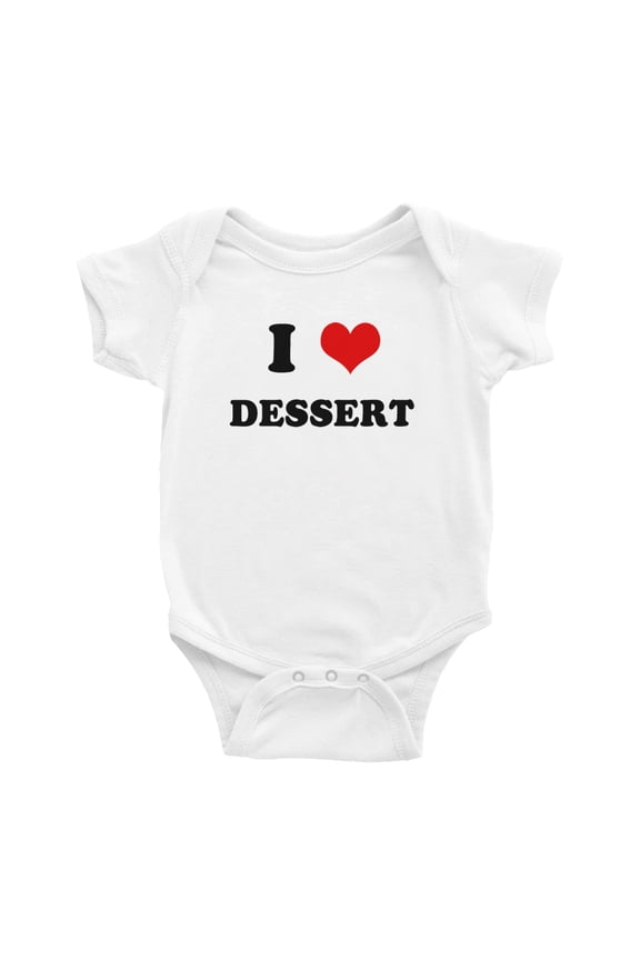 I Heart Dessert Love Food Funny Cute Baby Rompers Baby Clothes (White, 18-24 Months)