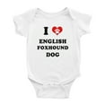 thumbnail image 1 of I Heart English Foxhound Dog Funny Baby Rompers Baby Clothes (White, 6-12 Months), 1 of 5