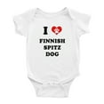 thumbnail image 1 of I Heart Finnish Spitz Dog Funny Cute Baby Rompers (White, 3-6 Months), 1 of 5