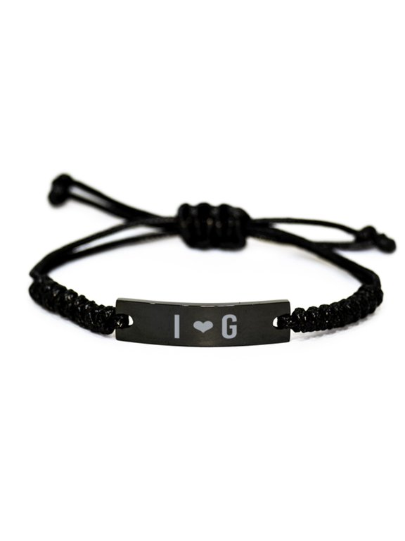 I Heart G Bracelet I and G Initial Letters for Men Couple Personalized Name Monogram Anniversary Christmas Wife Husband