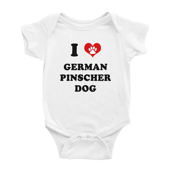I Heart German Pinscher Dog Funny Baby Jumpsuits Newborn Clothes (White, 18-24 Months)
