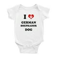 thumbnail image 1 of I Heart German Sheprador Dog Funny Baby Rompers Bodysuit (White, 0-3 Months), 1 of 5