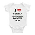 thumbnail image 1 of I Heart German Shorthaired Pointer Dog Funny Baby Rompers Baby Clothes (White, 6-12 Months), 1 of 5