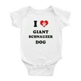 thumbnail image 1 of I Heart Giant Schnauzer Dog Funny Baby Jumpsuits (White, 0-3 Months), 1 of 5