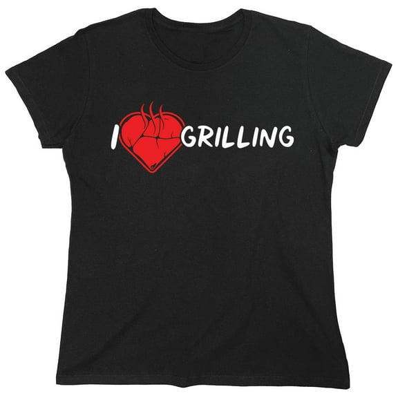 I Heart Grilling Sarcastic Humor Novelty Funny Women's Casual Tees
