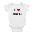 thumbnail image 1 of I Heart Haiti Love Haiti Funny Baby Rompers Bodysuit (White, 0-3 Months), 1 of 5