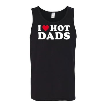 I Heart Hot Dads Mens Tank Top, Black, Small