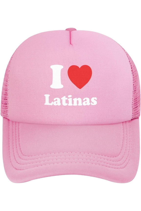 I Heart Hot Latinas Baseball Hats Classic Solid Color Adjustable Mesh Baseball Cap for Men Women Black