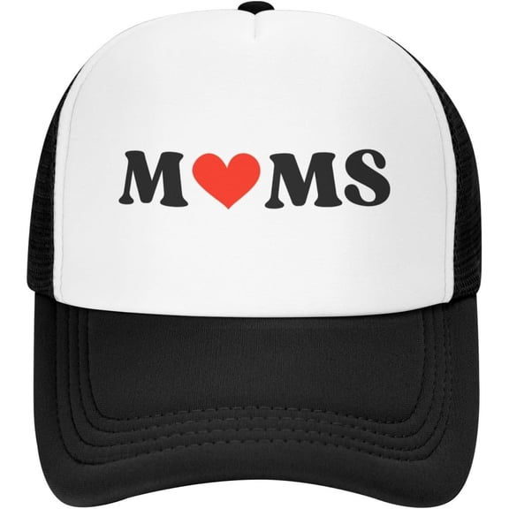 I Heart Hot Moms Mesh Cap Love Mama Happy Mother's Day Mesh Hat Men Women Baseball Cap Trucker Hat Sports Cap