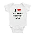 thumbnail image 1 of I Heart Icelandic Sheepdog Dog Funny Baby Bodysuits Unisex (White, 0-3 Months), 1 of 5