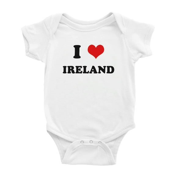 I Heart Ireland Love Ireland Funny Baby Jumpsuits Newborn Clothes (White, 3-6 Months)