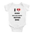 thumbnail image 1 of I Heart Irish Red And White Setter Dog Funny Baby Rompers Newborn Outfits (White, 12-18 Months), 1 of 5