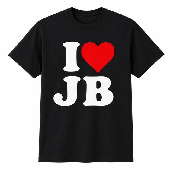 I Heart JB Graphic T-Shirt, Unisex Classic Fit Cotton Blend Tee