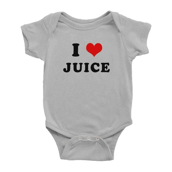 I Heart Juice Love Food Funny Cute Baby One-pieces (Gray, 12-18 Months)