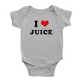 thumbnail image 1 of I Heart Juice Love Food Funny Cute Baby One-pieces (Gray, 6-12 Months), 1 of 5