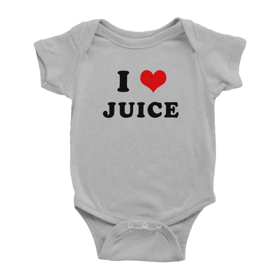 I Heart Juice Love Food Funny Cute Baby One-pieces (Gray, 6-12 Months)