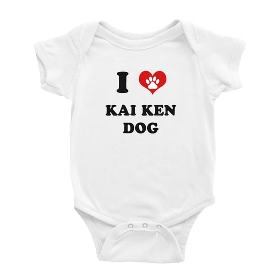 I Heart Kai Ken Dog Funny Cute Baby Jumpsuits Newborn Clothes (White, 3-6 Months)