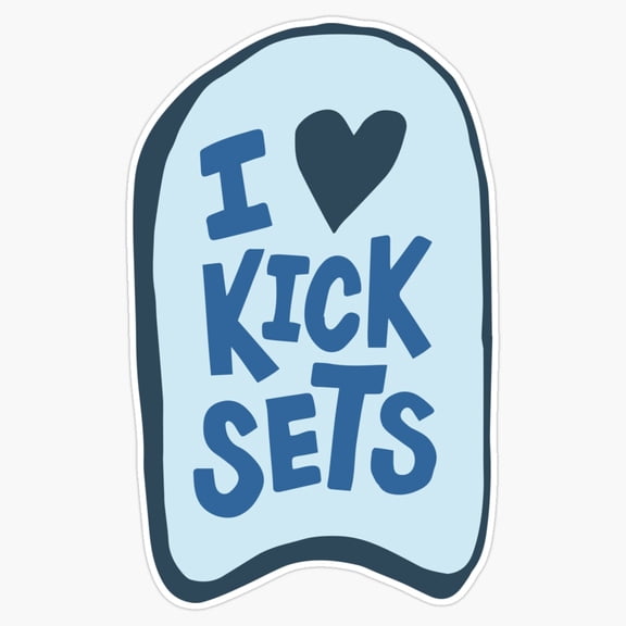 I Heart Kick Sets Swimming Pool Training Workout Sticker