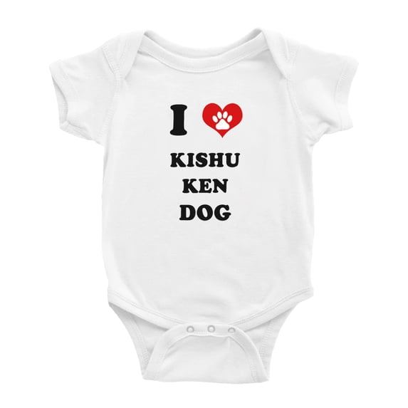 I Heart Kishu Ken Dog Funny Cute Baby One-pieces (White, 12-18 Months)