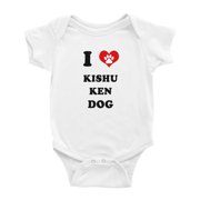 I Heart Kishu Ken Dog Funny Cute Baby One-pieces White, 18-24 Months